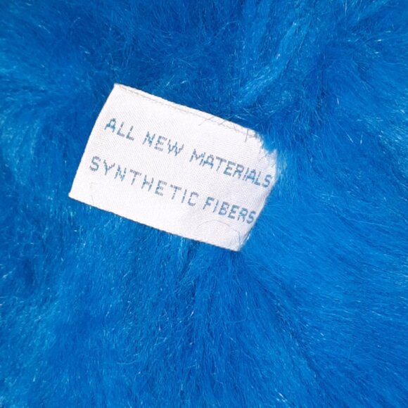 Vintage Mervyn's Blue Bear With Knit Hearts Sweater Plush Stuffed Toy 15" - Picture 8 of 8